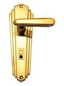Superior Brass Lever Lock Privacy Polished Brass 203x63mm (Pair)