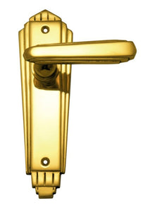Superior Brass Art Deco Lever Latch Passage Polished Brass 184x53mm (Pair)