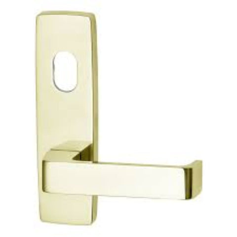 Lockwood 1801 Square End Plate With Cylinder Hole & 90 Lever Satin Brass Unlacquered 1801/90SBU - primehardware
