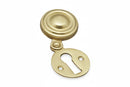 Brass door knocker on a white background