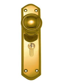 Superior Brass Knob Lock CC 47.6mm Only Knob Polished Brass 200x48mm (Pair)