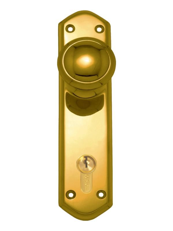 Superior Brass Knob Lock (CC 85mm) PB 200x48mm - primehardware