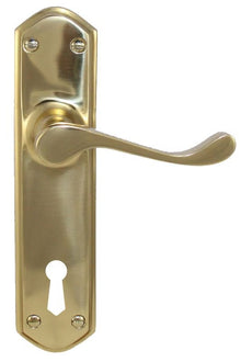 Superior Brass Lever Lock 57mm Centres Polished Brass 200x48mm (Pair) Only Lever Set