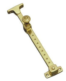 Superior Brass Casement Stay Telescopic Multi-position Pin Locking 300mm Polished Brass 200/300mm