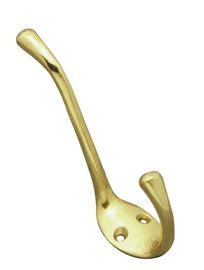 Superior Brass Hat & Coat Hook PB 100mm (Proj. 76mm) - primehardware
