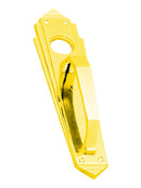 Superior Brass Art Deco Handle / Cylinder PB 280x67mm ONLY LEVER SET - primehardware