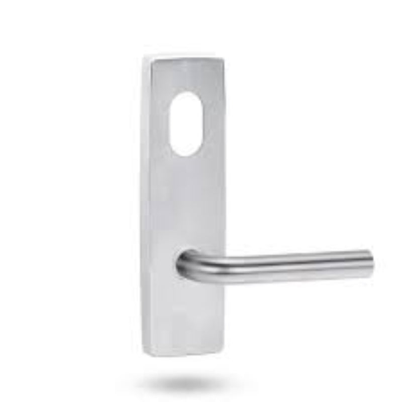Lockwood 1801 Square End Plate With Cylinder Hole & 45 Deg Angled Down 97 Lever Satin Chrome 1801/AD97RSC - primehardware