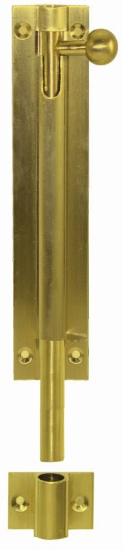 Superior Brass Barrel Bolt 50mm Long Throw / 100mm Polished Brass 100x30mm