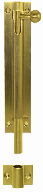 Superior Brass Barrel Bolt 25mm Throw / 200mm Polished Brass 200x32mm