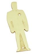 Superior Brass Gentlemen Sign Man Polished Brass 145x45mm