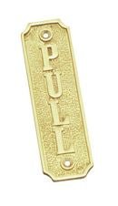 Superior Brass Pull Sign PB 115x35mm - primehardware