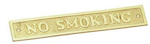 Superior Brass No Smoking Sign Polished Brass 40x230mm