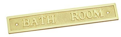 Superior Brass Bathroom Sign PB 40x230mm - primehardware