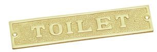 Superior Brass Toilet Sign PB 40x175mm - primehardware