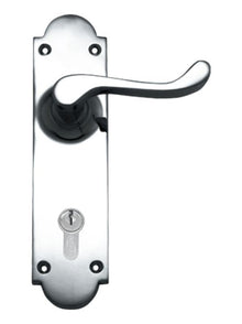 Superior Brass Lever Lock Centre to Centre 85mm Satin Chrome 200x50mm (Pair)