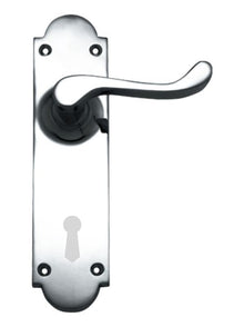 Superior Brass Lever Lock Centre to Centre 57mm Satin Chrome 200x50mm (Pair)