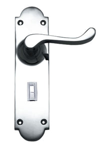 Superior Brass Lever Lock Privacy Satin Chrome 200x50mm (Pair)