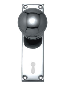 Superior Brass Knob Lock CC 57mm Satin Chrome 150x42mm (Pair)