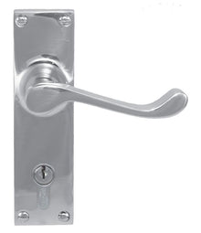 Superior Brass Lever Lock CC 47.6mm Satin Chrome 150x42mm (Pair)