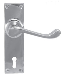 Superior Brass Lever Lock CC 57mm Satin Chrome 150x42mm (Pair)