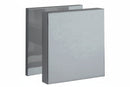 Gray metal filter with a textured surface on a white background