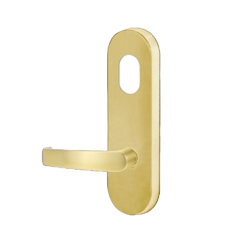 Lockwood 2801 Round End Plate with Cylinder Hole & 47 Lever Right Hand Polished Brass Unlacquered 2801/47RBU - primehardware