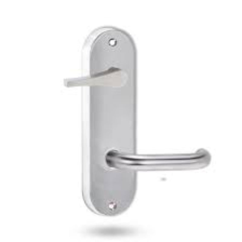 Lockwood 2939 Round End Plate with Disabled Turn & 144 Lever Satin Chrome 2939/144SC
