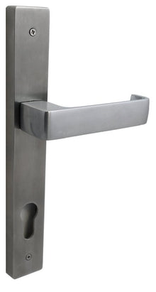 Builders Choice Long Plate Entrance Set CC 85mm DDA Lever Satin Chrome 225x32mm Only Lever Set (Pair)