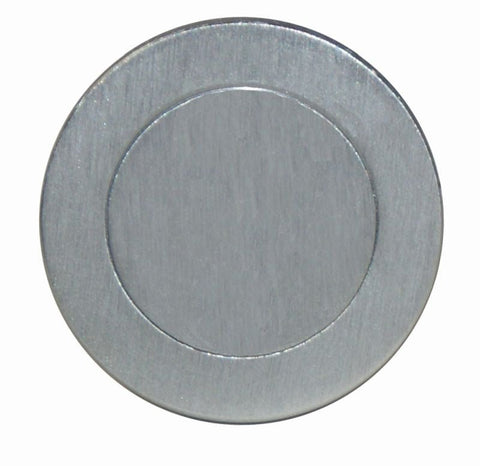 Metallic round object on a white background