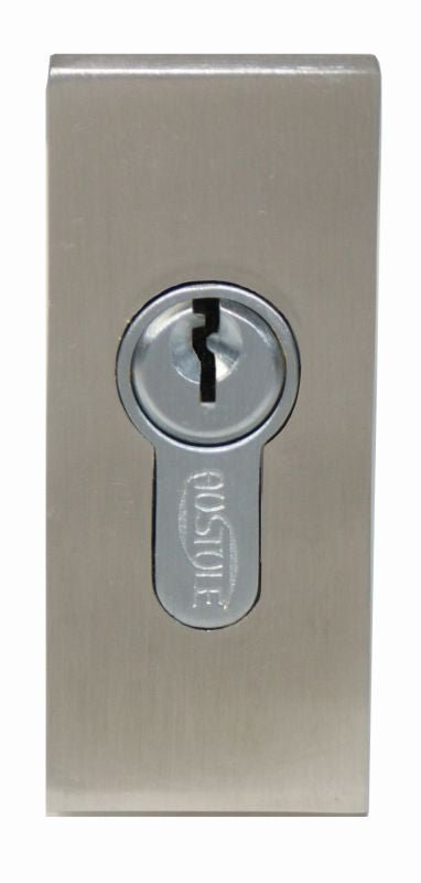 Metal lock mechanism on a white background