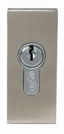 Metal lock mechanism on a white background