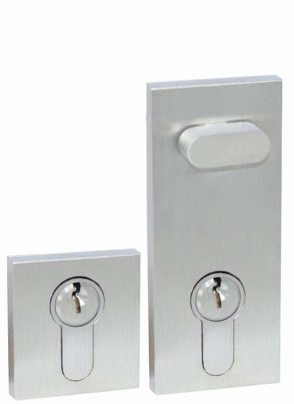 Austyle Solid Escutcheon & Single Snib Set - Satin Chrome 85mm myLOCK 43734 - primehardware