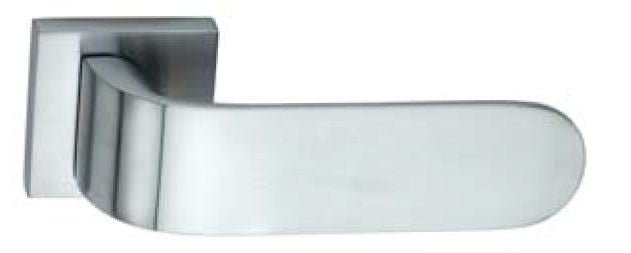 Superior Brass Lever Passage Set Satin Chrome 52mm Square Backplate (Pair) - primehardware