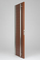 Wooden door with a handle on a building exterior
