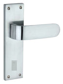 Chrome door handle on a white background
