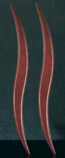 Two long, thin, reddish-brown objects on a dark background