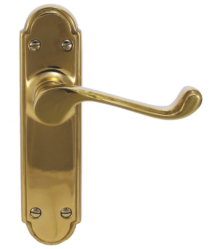 Superior Brass Lever Latch Passage Set PB 180x45mm ONLY LEVER SET - primehardware