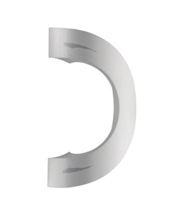 Metallic cylindrical component on a white background
