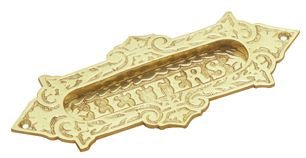 Superior Brass Letter Plate Fancy PB 80x190mm - primehardware