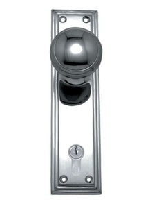 Superior Brass Knob Lock Satin Chrome 200x50mm (Pair)