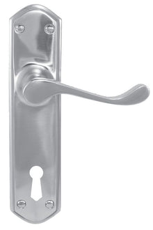 Superior Brass Lever Lock Satin Chrome 200x48mm (Pair)