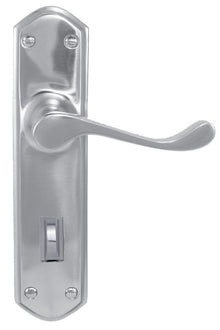 Superior Brass Lever Lock Privacy Satin Chrome 200x48mm (Pair)