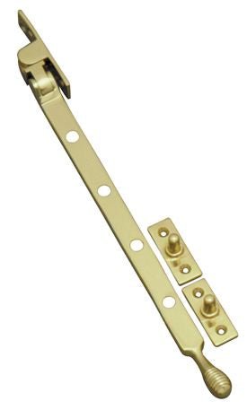Superior Brass Casment Stay Beehive PB 250mm - primehardware