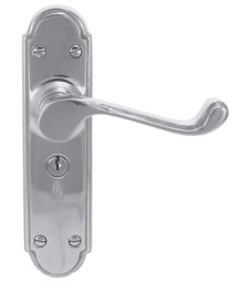 Superior Brass Lever Lock CC 47.6mm Satin Chrome 230x45mm (Pair)