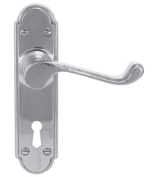 Superior Brass Lever Lock CC 57mm Satin Chrome 230x45mm (Pair)