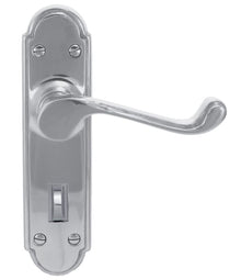 Superior Brass Lever Lock Privacy Satin Chrome 230x45mm (Pair)