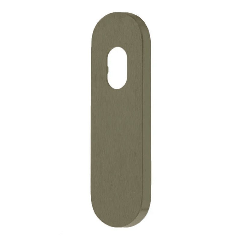 Lockwood 2800 Round End Plate with Cylinder Hole Arch Bronze Unlacquered 2800AU - primehardware