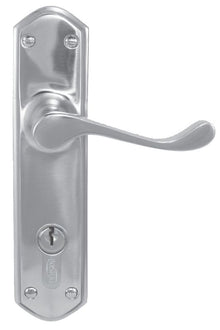 Superior Brass Lever Lock V Satin Chrome 230x48mm (Pair)
