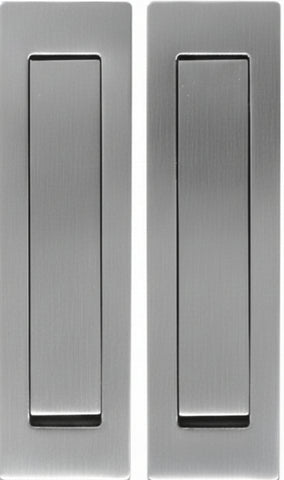 Three rectangular door handles in black, silver, and gold on a white background.
