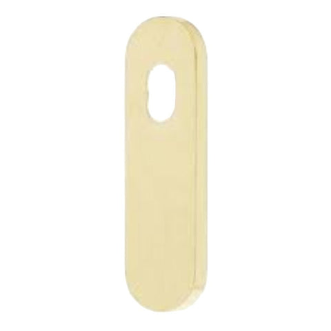 Lockwood 2800 Round End Plate with Cylinder Hole Satin Brass Unlacquered 2800SBU - primehardware